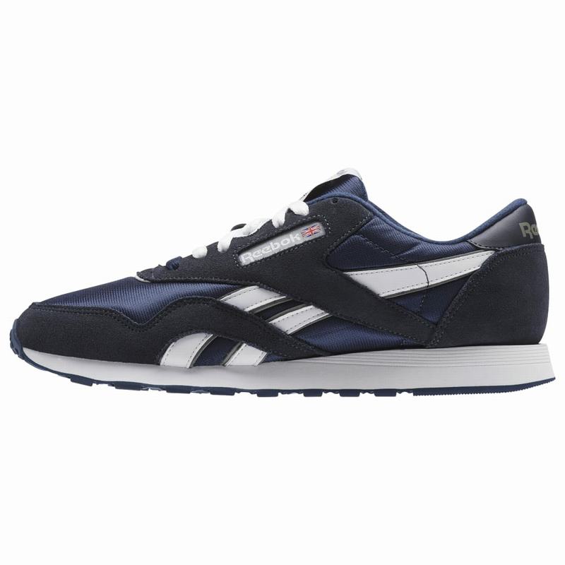 Tenisi Reebok Classic Nylon Barbati Bleumarin/Platină Romania RO4991QZ